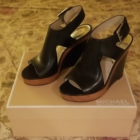 STILL FOR SALE! Mighty real - NWT Michael Kors sandal heels 4 and 1/2 inch heel - Picture 1 of 5